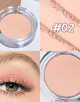 Single Mini Pressed Eyeshadow Makeup Palette, Nude Skin Color Sparkle Shimmer Glitter Monochrome Cream Eye shadows Palette Brightener Makeup for Older Women, Pigmented Waterproof 02#