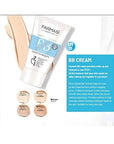 FARMASi Make Up BB Cream Beauty Balm, Full-Coverage Foundation, Concealer, Moisturizer BB Cream for All Skin Types, 1.7 fl. oz. / 50 ml (Light to medium)