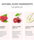 Hydrating Lip Glow Oil, Plumping Lip Gloss, Moisturizing Lip Oil Gloss, Transparent Moisturizing Lip Balm, Natural Lip Plumper, Lip Plumper Gloss Make Lips Fuller and Moisturizing (Raspberry)