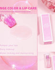 2PCS Magic Color Changing Lip Oil - Big Brush, Long Lasting Shimmery, Warm Change Hydrating Lip Gloss