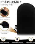 Bronze Tan Self Tanning Mitt for Self Tan - Self Tanner Mitt for Application of Bronze Tan Self Tanner - Black Tanning Mitts Self Tanner are Machine Washable And Reusable Sunless Tanning Mit