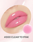 Magic Color Changing Lip Oil, Ph Temperture Change Hydrating Plumping Moisturizing Lip Oil Gloss, Smooth Lip Lines Plump Lip,Transparent Plumping Clear Glossy Balm Care 0.2Fl oz #Clear To Pink