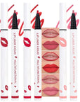 3Pcs Longwear Liquid Lip Liner Stain Pen Set Long Lasting Waterproof, Pink Ruby Red Warm Pink Matte Semi Permanent 24 Hour Lip Liner and Lipstick Combo, Color Stay Lipliner All Day Lip Stains peel off