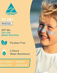 Sun Zapper Zinc Oxide Mineral Sunscreen Stick (Pink, Blue, Green, Yellow) SPF 50+ Water Resistant for Face & Body, Adults, Kids, 4-Pack Broad Spectrum Sun Block, Made in Australia