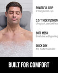 GORILLA GRIP Mesh Bath Pillow for Tub, 6 Powerful Suction Cups, Oversized Headrest with Breathable FlexComfort Technology for Neck, Head, Back Support, Luxury Machine Washable Bathtub Must Haves, Gray
