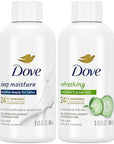 Dove Body Wash Travel Essentials Variety 2-Pack – Refreshing Cucumber & Green Tea + Deep Moisture Nourishing Body Washes, 3 Oz Ea