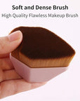 Foundation Brush, Daubigny Iron Type Makeup Brush for Face Blush Liquid Powder Foundation Brush for Blending Liquid, Cream or Flawless Powder Cosmetics with Protective Case (Pink)