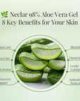 Aloe Vera Gel - for Sunburn Relief - Big 33.8oz / 1000ml - 98% Pure Aloe Vera - For Face, Skin and Hair - After Sun Care lotion - Sun Burn Moisturizer Cream (33.8 Fl oz)