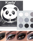 evpct 9 Colors Silver Gray Glitter Eyeshadow Palette, Black Smokey Grey and Silver White Sparkle Glitter Shimmer Shiny Eye Shadow Palette Makeup for older Women, Goth Gothic Highly Pigmented Eyeshadow
