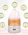 Ginger Lily Farms Club & Fitness Soothing Butter Lotion for Dry Skin, 100% Vegan & Cruelty-Free, Citrus Scent, 1 Gallon (128 fl oz) Refill