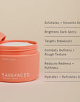 Barefaced Toning Pads (60 count) - Exfoliating Face Pads with 2% Glycolic Acid & Salicylic Acid - Brightens & Cleanses Skin, Clears Pores, Reduces Fine Lines & Wrinkles