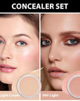 Kaely 2Pcs Pot Concealer Full Coverage Set,under Eye Correcting Concealer,02+04