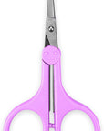 Eyebrow Scissors, Small Scissors for Facial, Nose, Eyebrow, Mustache, and Beard Hair Trimming & Grooming, Straight Edge, Purple Long Cap