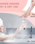Electric Razor Shavers for Women 5 in 1 Electric Shaver for Women,Cordless Replaceable Facial Eyebrow Razors & Nose Hair Trimmer, Wet Dry Bikini Trimmer Pubic Hair Removal Gifts for Womens 3028A White