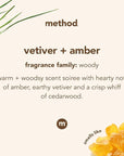 Method Premium Foaming Hand Wash, Vetiver + Amber, Reusable Black Aluminum Bottle, Biodegradable Formula, 10 fl oz (Pack of 3)