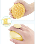 HEETA Scalp Massager with Soft Silicone Bristles - Promotes Hair Growth, Exfoliates Scalp, Removes Dandruff, and Enhances Shampoo Cleansing, Yellow