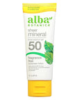 Alba Botanica Sheer Mineral Sunscreen Lotion, Broad Spectrum SPF 50, Fragrance Free, 3 fl oz