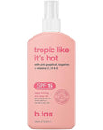 b.tan SPF 15 Deep Tanning Oil Dry Spray | Tropic Like It's Hot - Best, Best Outdoor Bronzing Mist, Moisturizing Grapefruit, Tangerine, Vitamins C, B3, & A, Austrailian Brand, 8 Fl Oz