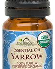 US Organic 100% Pure Yarrow Essential Oil, USDA Certified Organic, Steam Distilled, Achillea Millefolium, Therapeutic Grade, Calming & Soothing, Skin Care & Aromatherapy, Sourced from Bulgaria (5 ml)