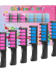 New Hair Chalk Comb Temporary Hair Color Dye for Girls Kids with Light Color Hair, Washable Hair Chalk for Girls Age 4 5 6 7 8 9 10 Birthday Cosplay DIY, Christmas, New Year (Pink+Blue)