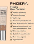 PHOERA Essence Foundation, Hypoallergenic Full Coverage Foundation Serum, Beige, norm)