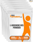 BulkSupplements.com L-Arginine HCl Powder - L-Arginine 1000mg, Arginine Supplement - Nitric Oxide Supplement, Nitric Oxide Powder - Pure & Gluten Free, 1000mg per Serving, 5kg (11 lbs)