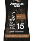 Australian Gold Sunscreen Lotion with Instant Bronzer SPF 15, 8 Ounce | Broad Spectrum | Water Resistant | Non-Greasy | Oxybenzone Free | Cruelty Free