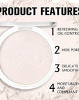 Face Oil Control Pressed Setting Powder-Clarifying Finishing Powder,Waterproof Powder Puff