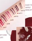 3-in-1Hocolate Brown Matte Lip Stain Kit | Waterproof Lip Liner + Hydrating Matte Lip Gloss + Nourishing Lip Oil | Long Lasting Plumping to Create Perfect Lip Makeup.11#