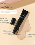 Glo Skin Beauty Satin Cream Foundation Makeup for Face, Natural Fair - Full Coverage, Semi Matte Finish, Conceal Blemishes & Even Skin Tone