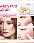 Soft Creamy Blush Stick,On-the-Go Blush,2-in-1 Cheek and Lip