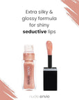 nude envie Lip Gloss - Certified Vegan Lipgloss Cruelty-Free and Paraben Free - Enriched Peptides, Vitamin E and Jojoba Oil (Whisper)