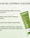 Aloderma Oil Controlling Facial Cleanser Made within 12 Hours of Harvest with Organic Aloe Vera - Clear Breakouts - Wintergreen to Help Purify & Deeeply Cleanse Pores - Calming Aloe Facial Wash, 3.5oz