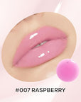 Hydrating Lip Glow Oil, Plumping Moisturizing Lip Oil Gloss, Smooth Lip Lines Plump Lip,Transparent Plumping Clear Glossy Tinted Balm Care 0.2Fl oz #Raspberry