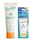 Vacation Mineral Lotion Sunscreen SPF 30 + Air Freshener Bundle, Premium Zinc Sunscreen For Sensitive Skin, Hydrating + Lightweight Mineral Based Sunscreen, Dermatologist Tested, 3.4 fl. Oz.