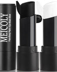 MEICOLY Black White Face Body Paint Stick Set,Waterproof Face Paint Stick for Adults and Kids,Clown White Makeup,Face Painting for Halloween SFX Skull Zombie Skeleton Goth Makeup