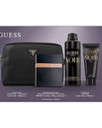 Guess Seductive Noir Men/Homme Eau de Toilette 4 Piece Gift Set - Cologne Spray 3.4 Fl. Oz., Deodorizing Body Spray 6.0 Oz., Shower Gel 3.4 Fl. Oz., & Pouch