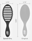 Wet Brush Speed Dry Hair Brush - Black - Vented Design and Ultra Soft HeatFlex Bristles Are Blow Dry Safe With Ergonomic Handle Manages Tangle and Uncontrollable Hair - Pain-Free (Pack of 2)