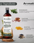 100% Pure Rosemary Oil for Hair Growth, Hair-fall Control & Hair Thickening. Enriched with Sesame, Jojoba & Almond Oils. Non-Sticky Texture. With Applicator Cap - 7 Fl Oz