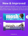 MOSH Cookies and Cream Crunch Bars, 12g Grass-Fed Protein, Keto Snack, Gluten-Free, No Added Sugar, Lion's Mane, B12 Vitamins, Supports Brain Health, Workout Recovery, Breakfast To-Go (12 Bars)…