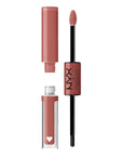 NYX PROFESSIONAL MAKEUP Shine Loud, Long-Lasting Liquid Lipstick with Clear Lip Gloss - Magic Maker (Dusty Nude Mauve)