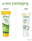 Alba Botanica Aloe Vera Gel for Skin, Cooling After Sun Treatment for Face and Body, Made with Purity Certified 80% Aloe Vera Gel Formula, 8 fl. oz. Tube (Pack of 2)