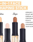 Kaely 2Pcs Cream Bronzer Highlighter Stick,Face Shaping Contouring Shades Makeup,16+17
