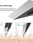 Professional Tweezers - Slant, Durable Lightweight German Stainless Steel, Ultra Precision Tweezers for Eyebrows, Facial Hair, Chin, and Ingrown Hair Removal - Gift (Matte Gold)
