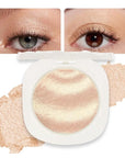 Low Saturation Delicate Long-Lasting Eyeshadow Palette, Monochrome Glitter Pressed Cream Single Vegan (10 Glittle Gold)