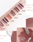 3-in-1Nude Pink Matte Lip Stain Kit | Waterproof Lip Liner + Hydrating Matte Lip Gloss + Nourishing Lip Oil | Long Lasting Plumping to Create Perfect Lip Makeup.01#