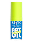 NYX PROFESSIONAL MAKEUP Fat Oil Chillz, Moisturizing, Shiny and Vegan Tinted Lip Gloss - Polar Peppermint (Sheer Blue)