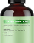 Pure Tea Tree Oil for Hair Skin and Nails - 100% Pure Undiluted Tea Tree Essential Oil with Dropper for Topical Uses Aromatherapy Diffusing and Home and Beauty DIYs - Vegan and Cruelty Free (4 Fl Oz)