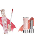 Flower Knows Violet Strawberry Rococo Glitter Lip Gloss G02 Rasberry Booze+Swan Ballet Shine Solid Lip Gloss Stick B01 Little Star