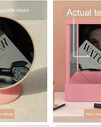 Non-Reversing Mirror, True Image Reflection, Precision True Images Real Reflection, Precision Glass Viewing Angle, Makeup Vanity Non-Magnifying Tabletop Beauty Mirror (Pink, Small)